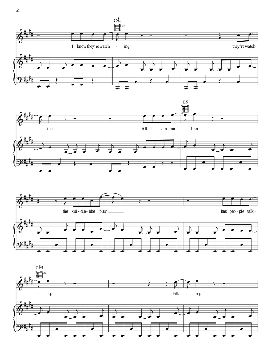 Sex On Fire Piano, Vocal, Guitar scores gallery preview page 2