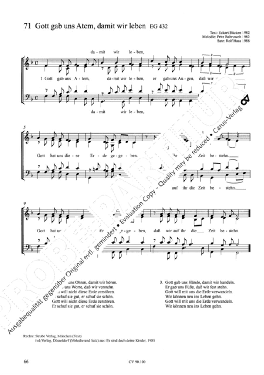 Chorsatze zum Evangelischen Gesangbuch Choir scores gallery preview page 71