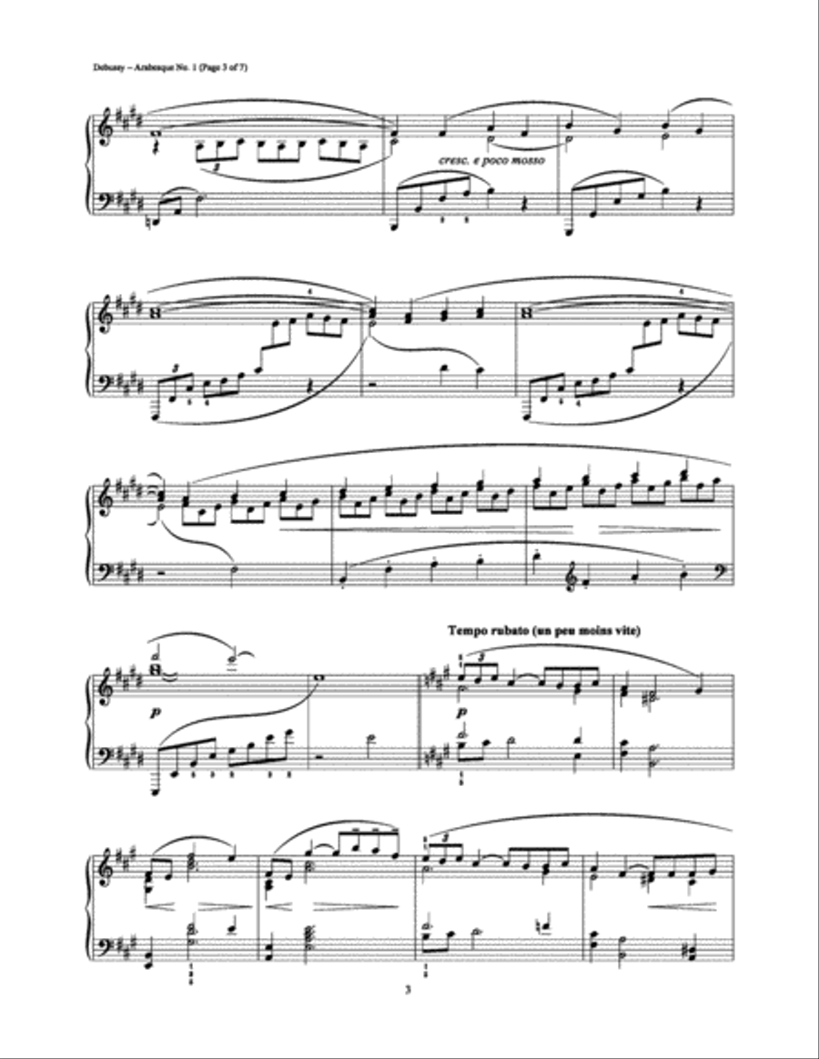Arabesque No. 1 Arabesque No. 1 Piano Solo scores gallery preview page 3