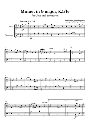 Book cover for Minuet in G major, K.1/1e (Oboe and Trombone) - W. A. Mozart