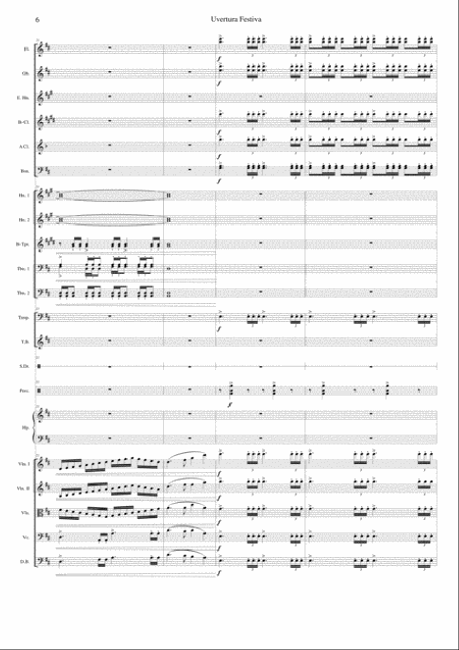 Festive Overture Full Orchestra scores gallery preview page 6