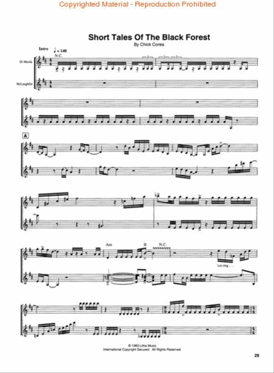 Al Di Meola, John McLaughlin and Paco DeLucia – Friday Night in San Francisco Electric Guitar scores gallery preview page 3