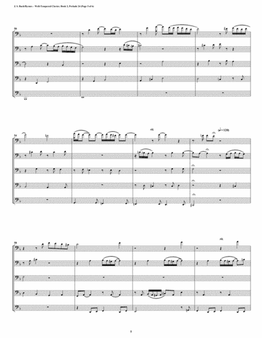 Prelude 24 from Well-Tempered Clavier, Book 2 (Euphonium-Tuba Quintet) image number null