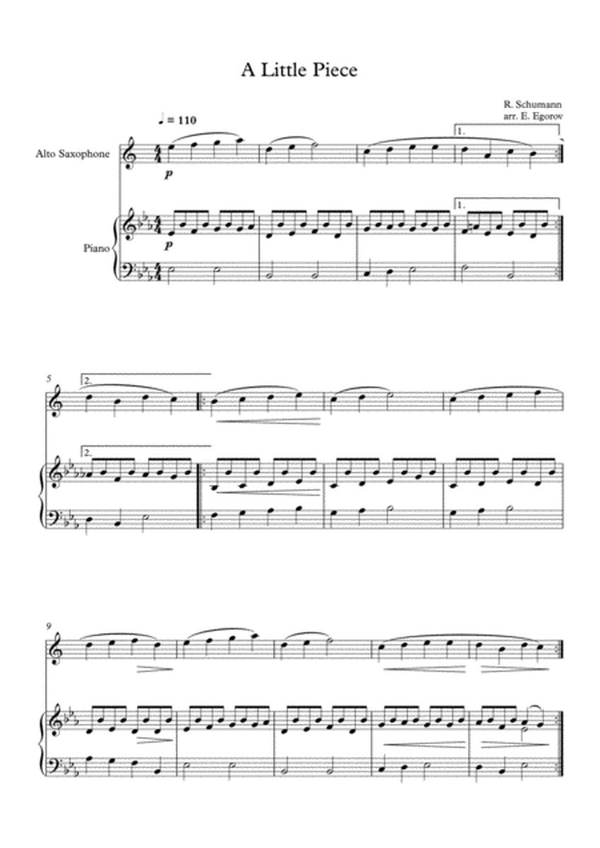 A Little Piece, Robert Schumann, For Alto Saxophone & Piano image number null