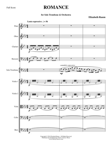Romance for Trombone Solo and Orchestra