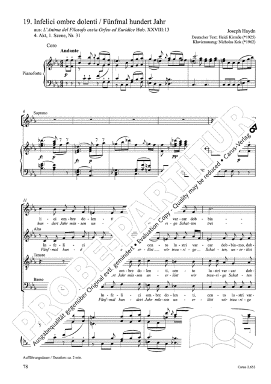 Choral collection Great Opera Choruses - Mozart * Haydn (choir & piano) Choir scores gallery preview page 89
