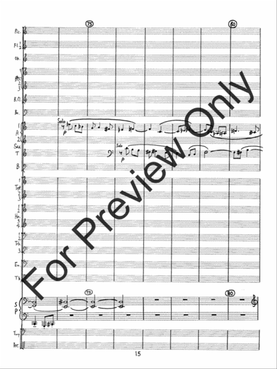 Concerto #2 For Piano and Wind Ensemble (Score) Concert Band scores gallery preview page 18