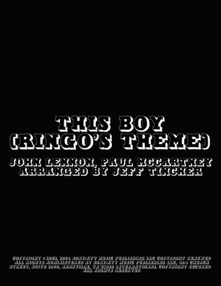 Book cover for This Boy (ringo's Theme)