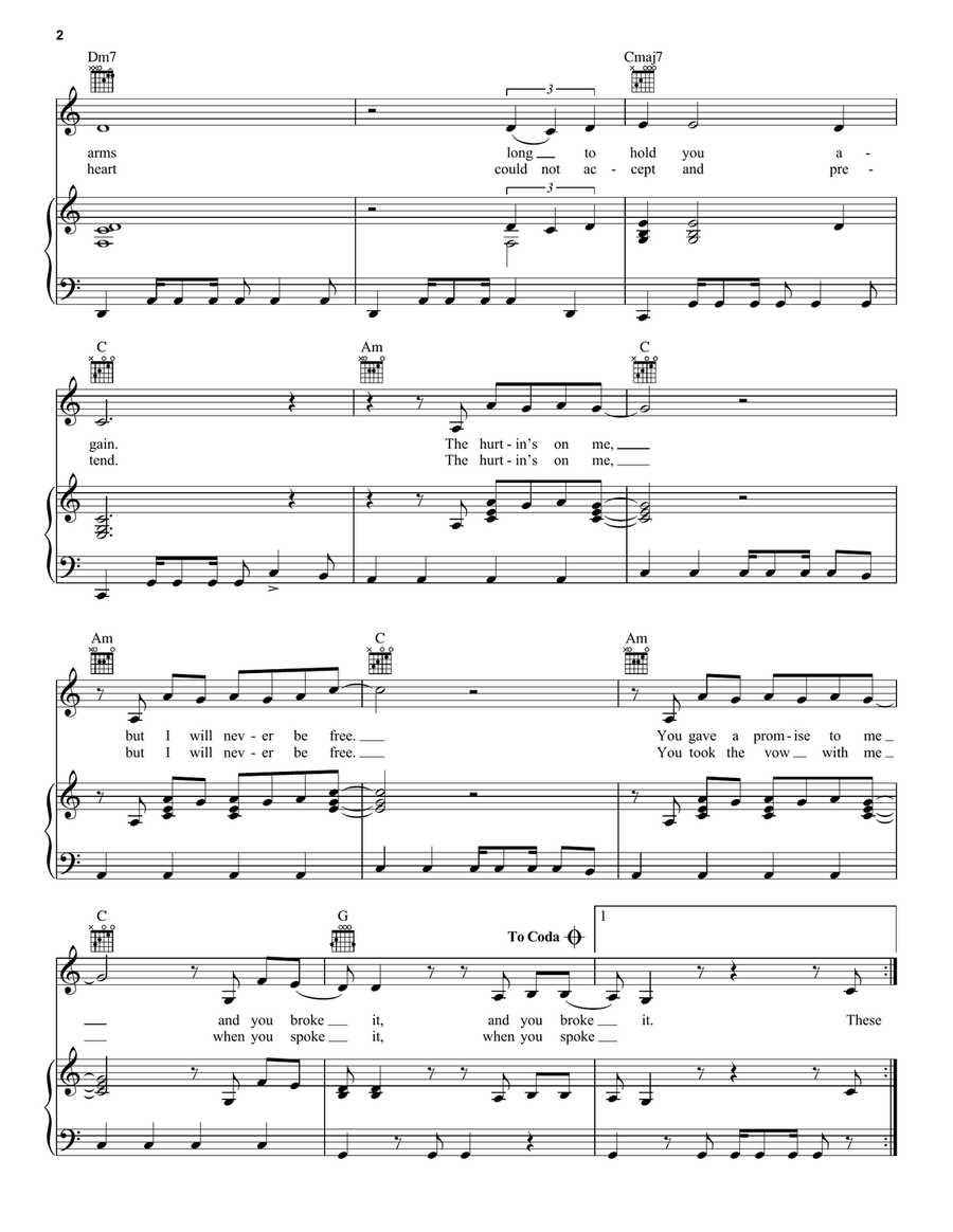 These Eyes Piano, Vocal, Guitar scores gallery preview page 2