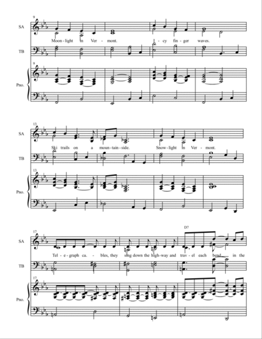 Moonlight In Vermont 4-Part scores gallery preview page 2