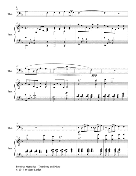 Precious Memories (Duet - Trombone & Piano with Score/Part) image number null