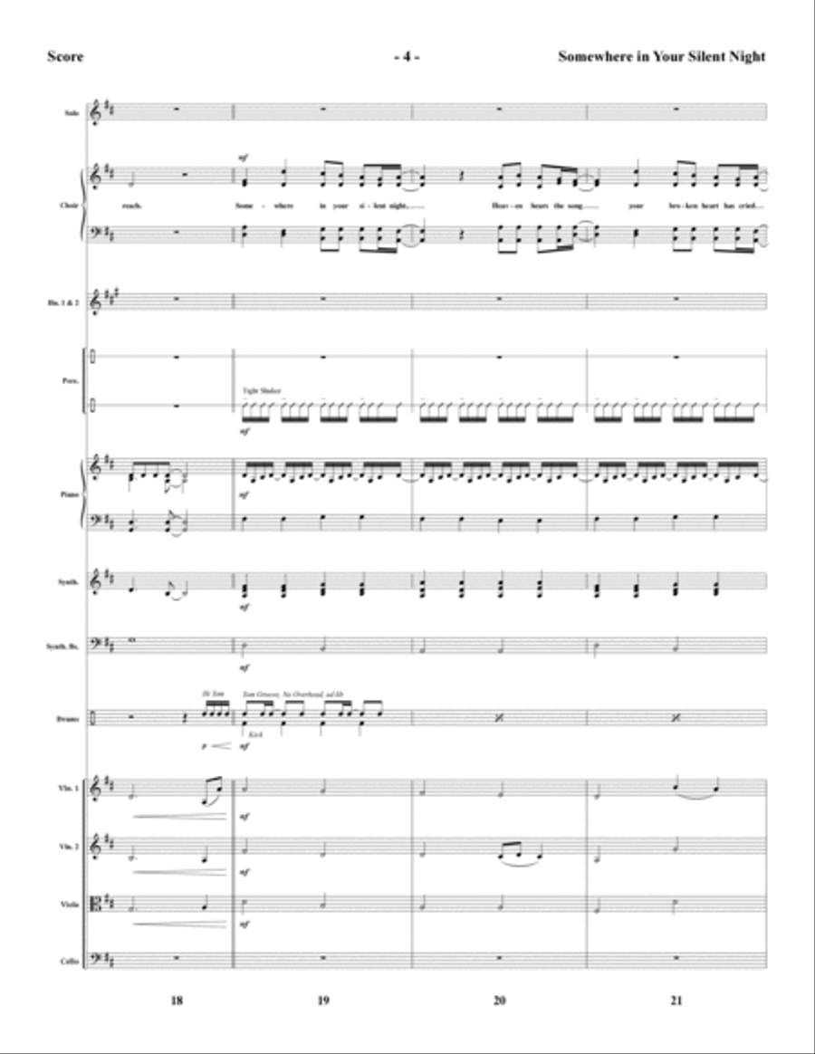 Somewhere in Your Silent Night - Full Score Choir scores gallery preview page 4