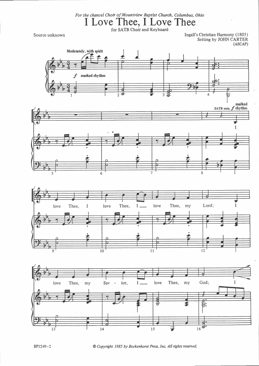 I Love Thee, I Love Thee 4-Part scores gallery preview page 2
