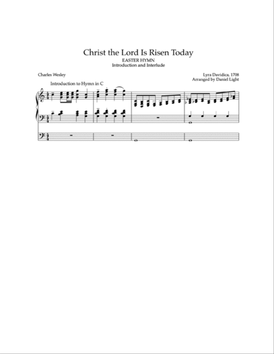 Christ the Lord Is Risen Today, EASTER HYMN (Organ Intro & Interlude) Organ Solo scores gallery preview page 2