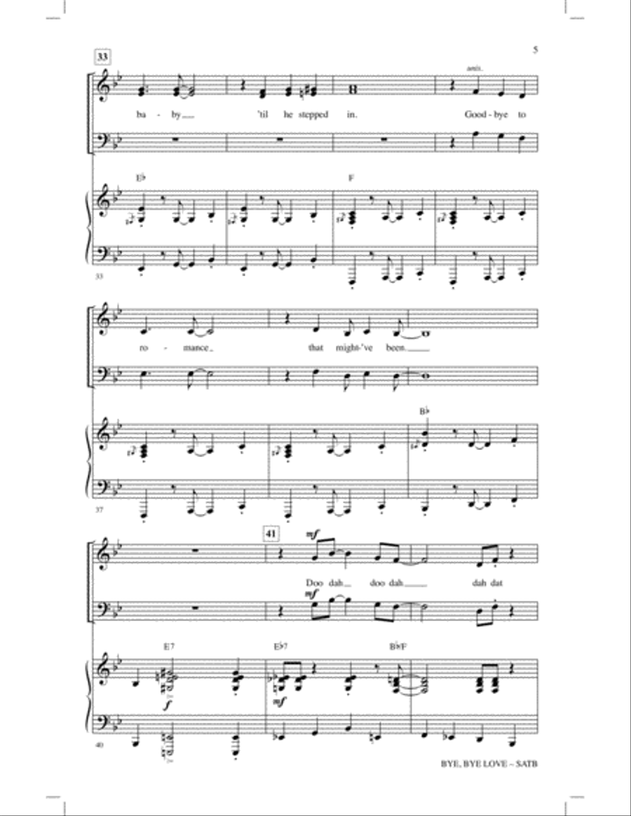 Bye Bye Love 4-Part scores gallery preview page 4