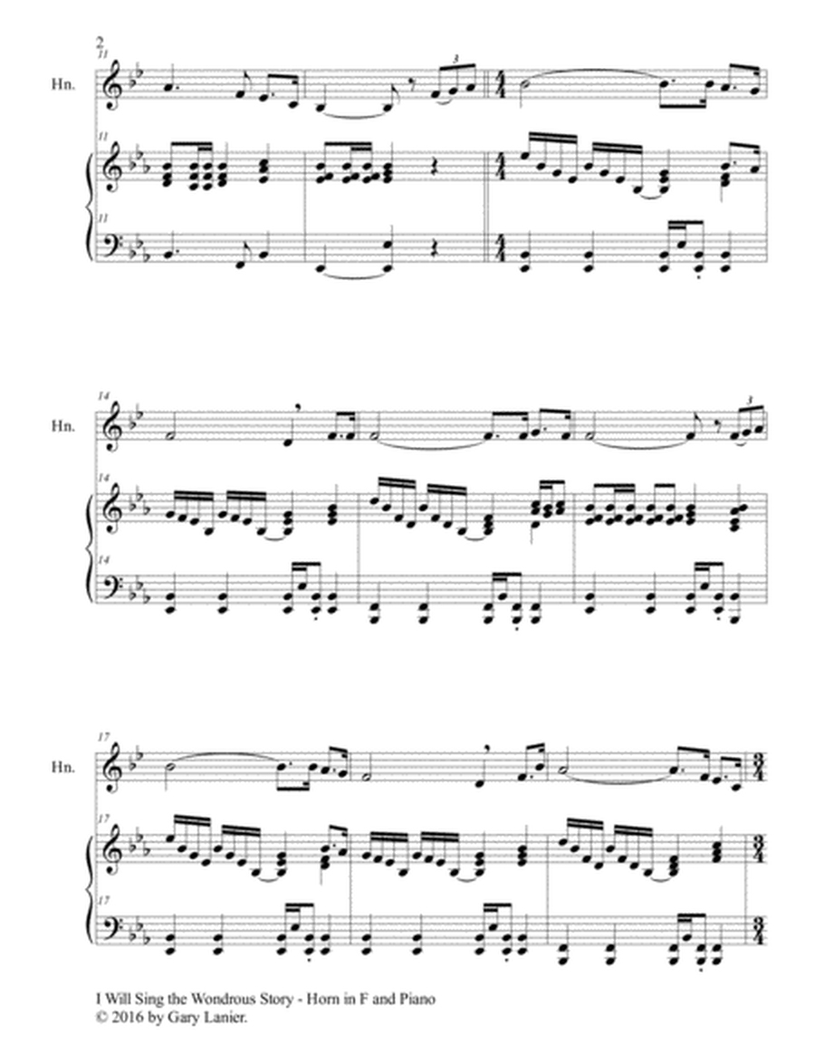 I WILL SING THE WONDROUS STORY (Early Intermediate Edition – Horn in F & Piano with Parts) image number null