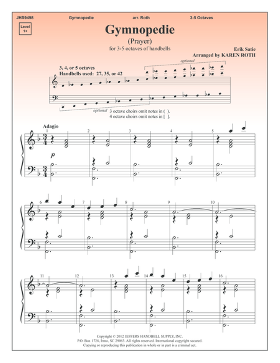Gymnopedie Gymnopedie 5-Octaves scores gallery preview page 1