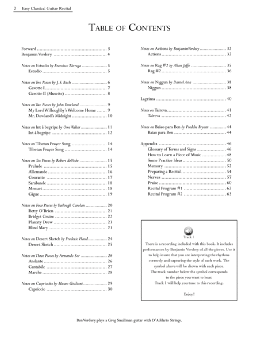 Easy Classical Guitar Recital Acoustic Guitar scores gallery preview page 2