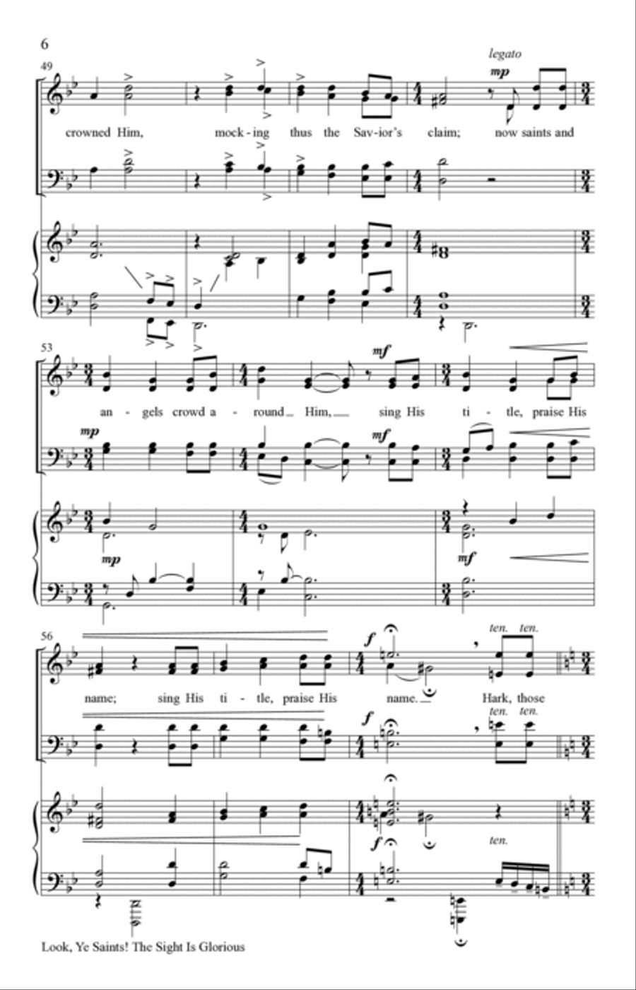 Look, Ye Saints! The Sight Is Glorious 4-Part scores gallery preview page 6