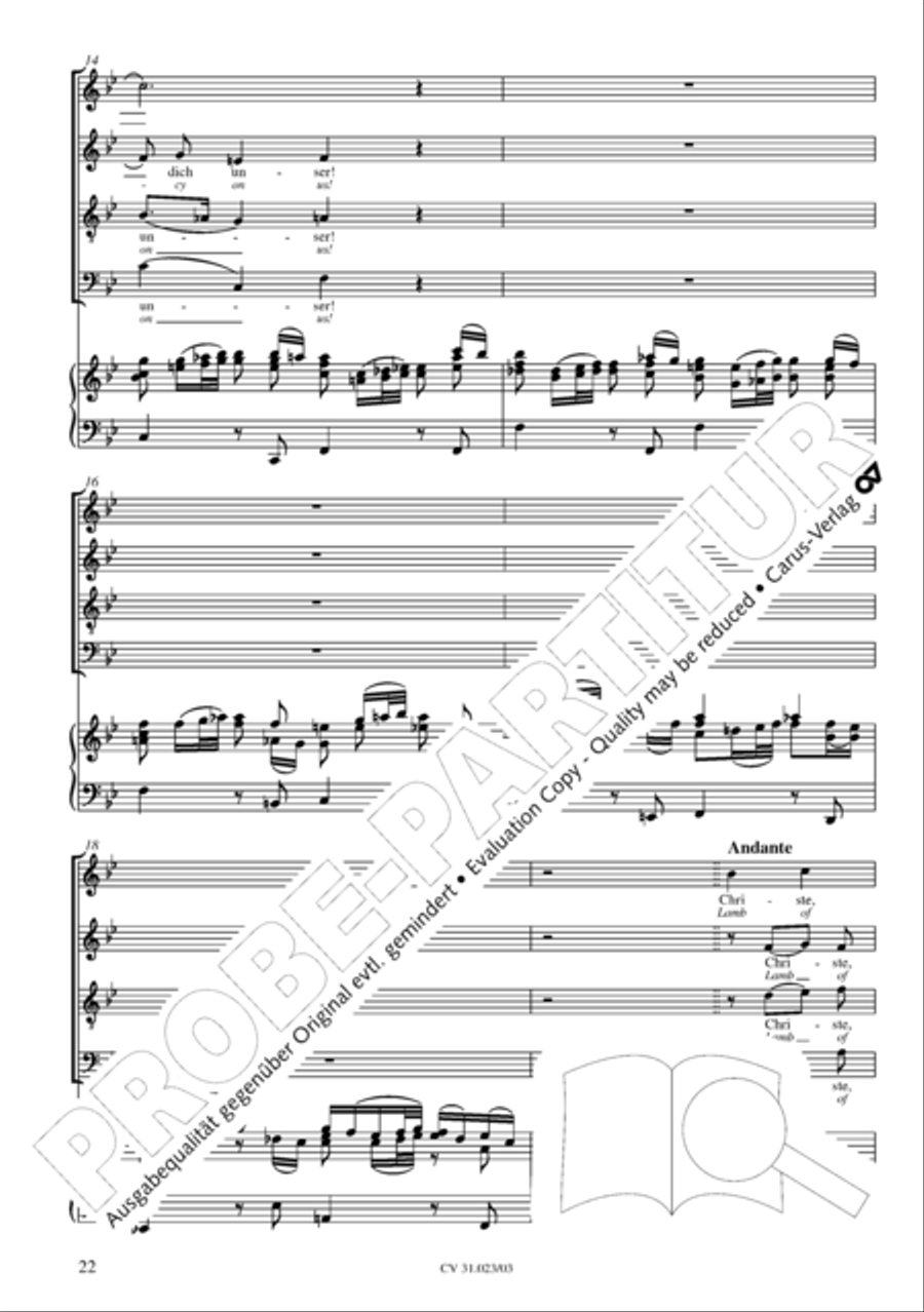 Thou very God and David's Son (3rd version) (Du wahrer Gott und Davids Sohn) 4-Part scores gallery preview page 23