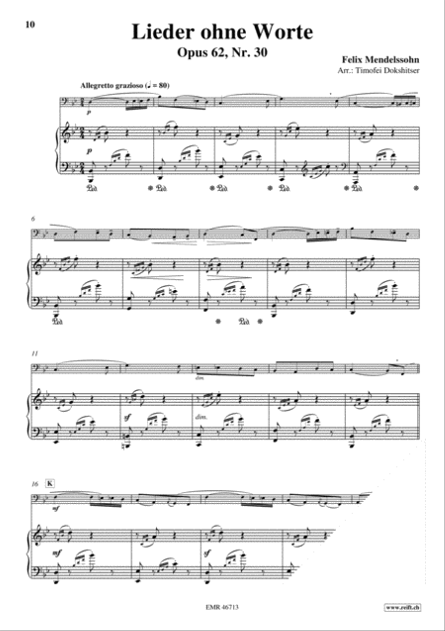 3 Lieder ohne Worte Bass Trombone scores gallery preview page 6