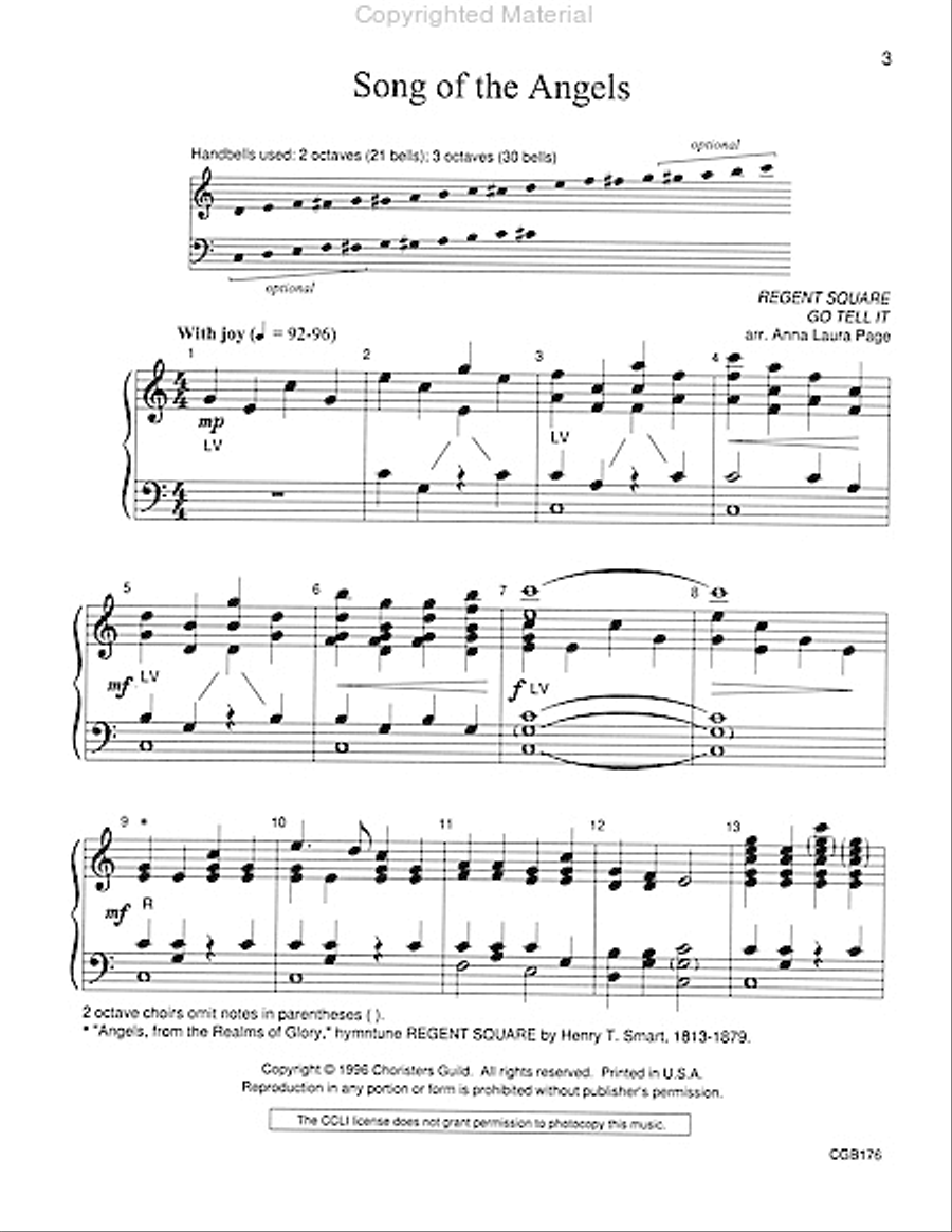 Song of the Angels Song of the Angels Handbell Choir scores gallery preview page 2