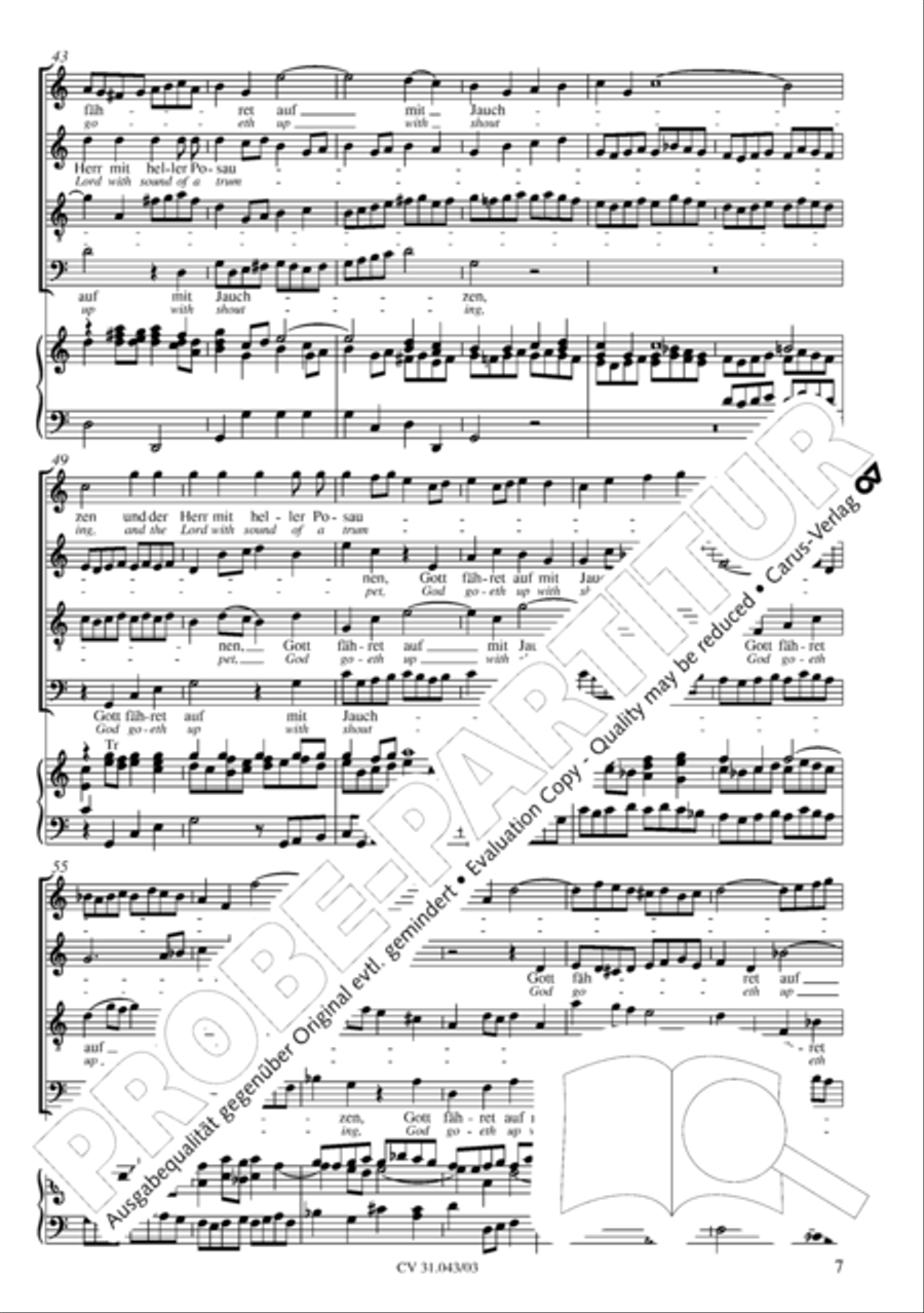 God goeth up with shouting (Gott fahret auf mit Jauchzen) 4-Part scores gallery preview page 8