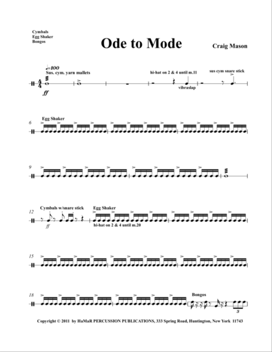Ode to Mode Ode to Mode Baritone Saxophone scores gallery preview page 1