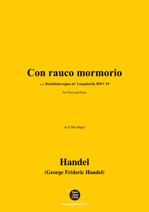 Book cover for Handel-Con rauco mormorio,in E flat Major
