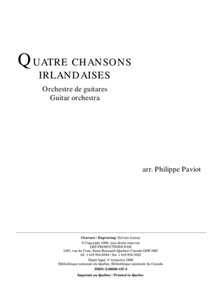 Book cover for Quatre chansons irlandaises