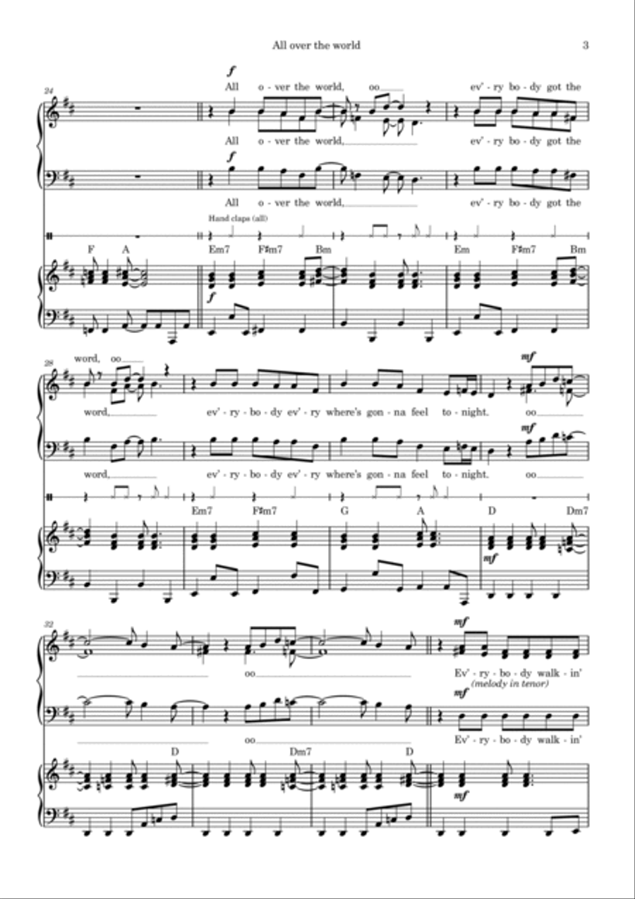 All Over The World 3-Part scores gallery preview page 3