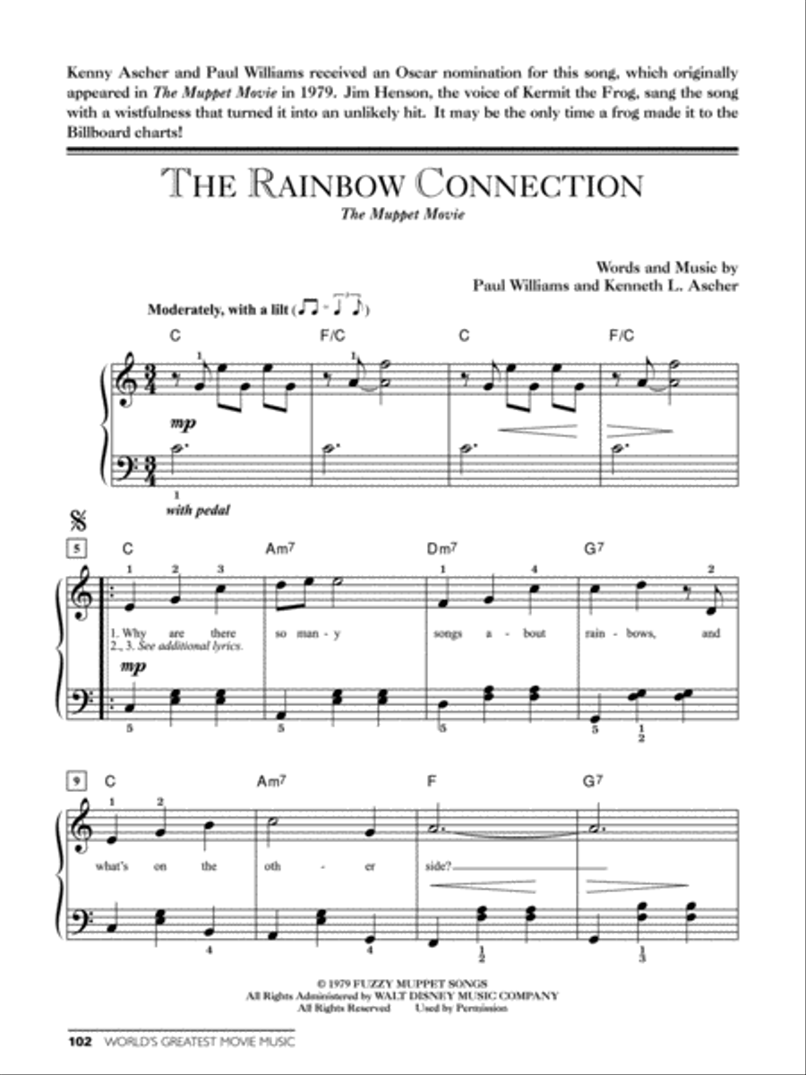 World's Greatest Movie Songs Easy Piano scores gallery preview page 6