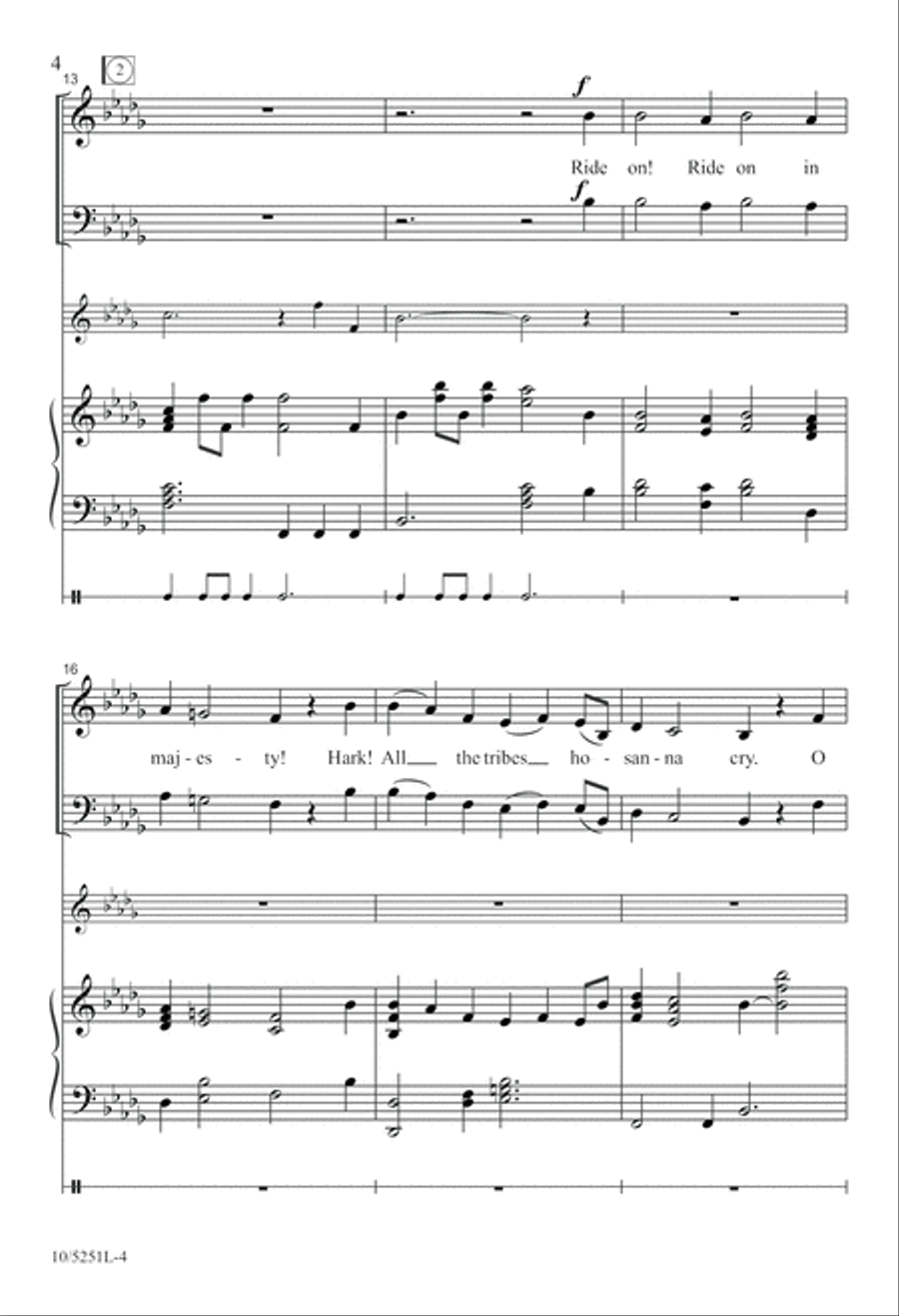 Hosanna, Ride On in Majesty! 4-Part scores gallery preview page 4