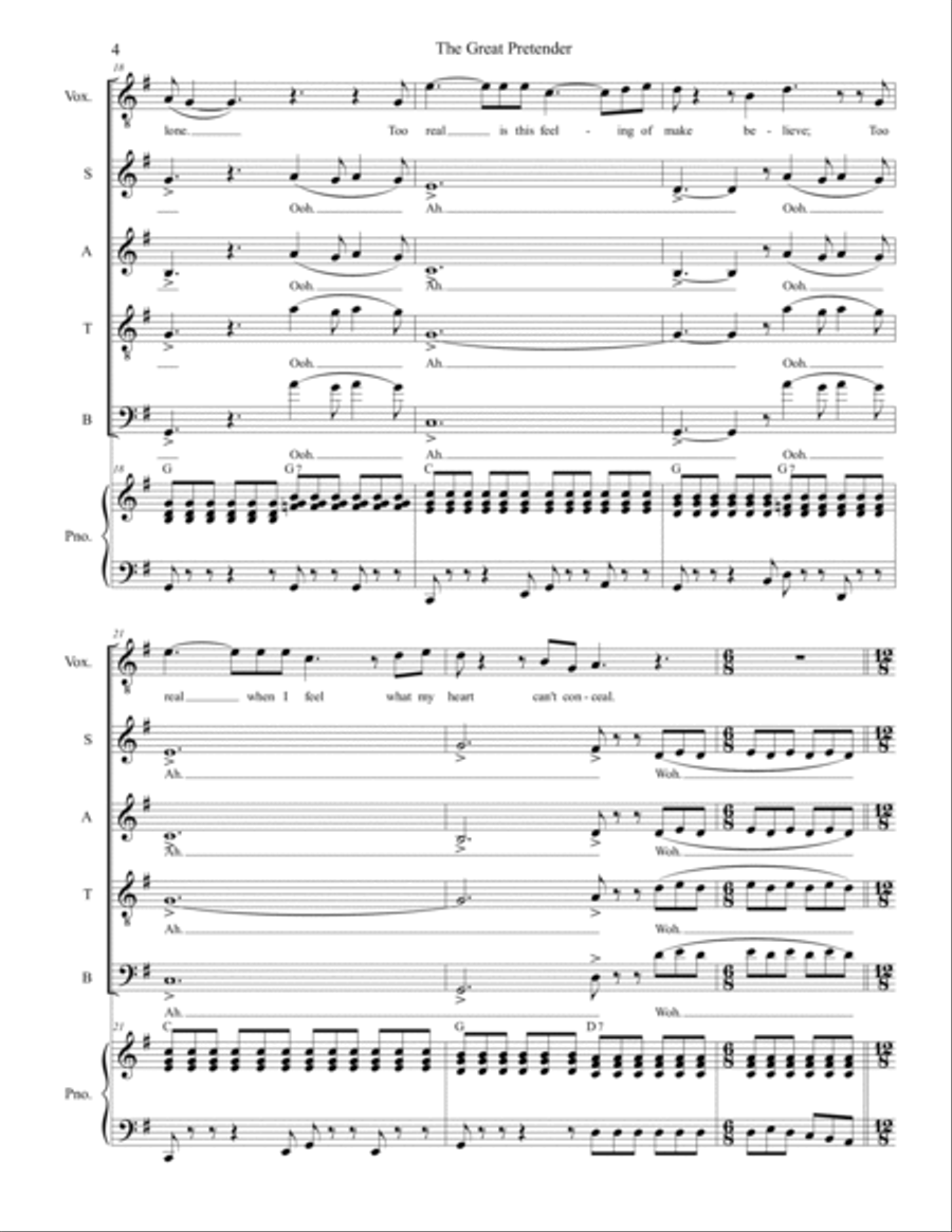 The Great Pretender The Great Pretender 4-Part scores gallery preview page 4