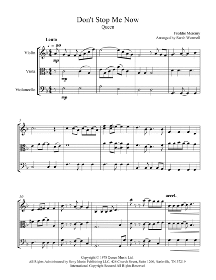 Don't Stop Me Now Don't Stop Me Now String Trio scores gallery preview page 4