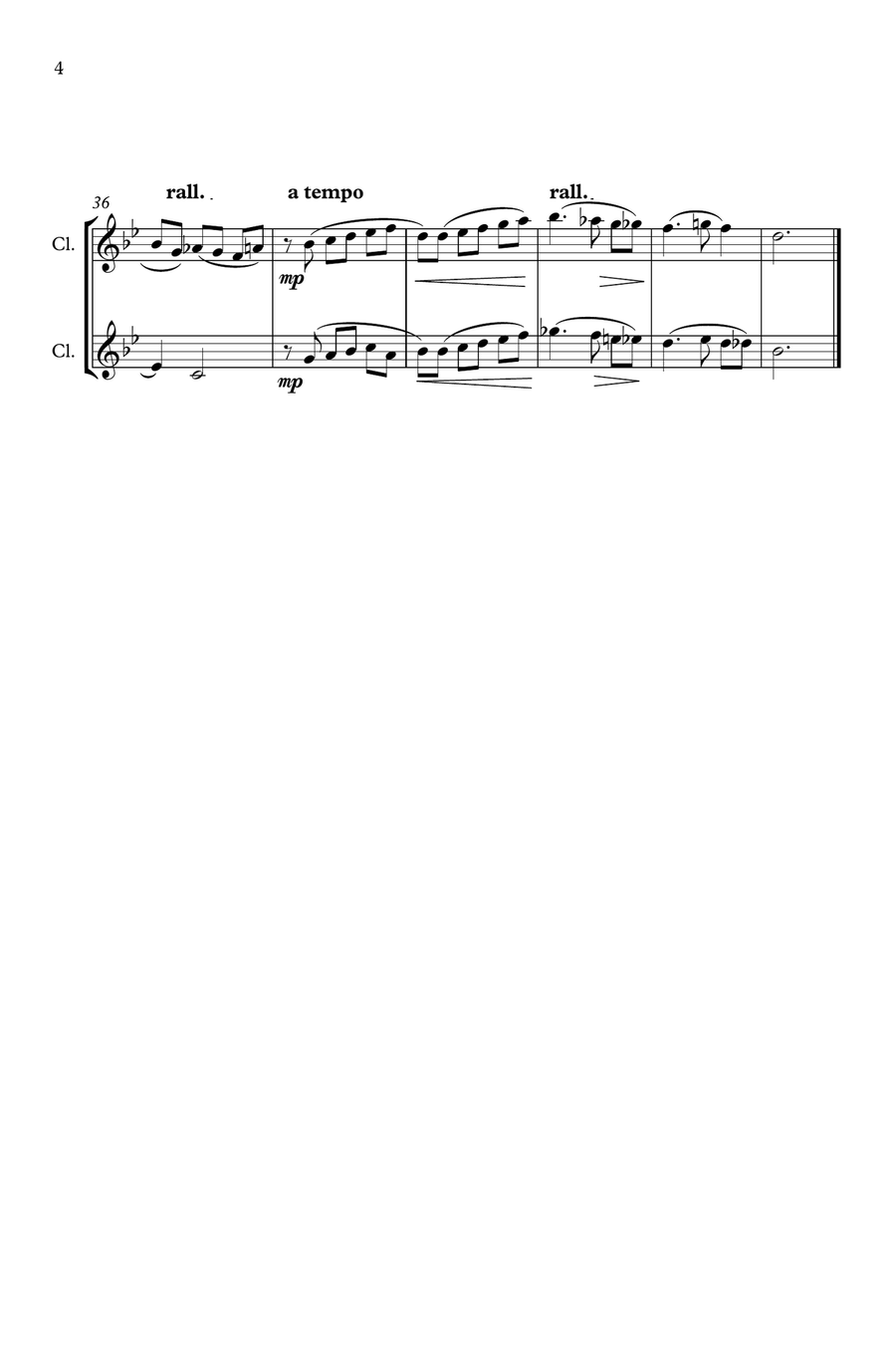 An ever-so-slightly blue Silent Night (Stille Nacht), for Clarinet Duet Clarinet Duet scores gallery preview page 4
