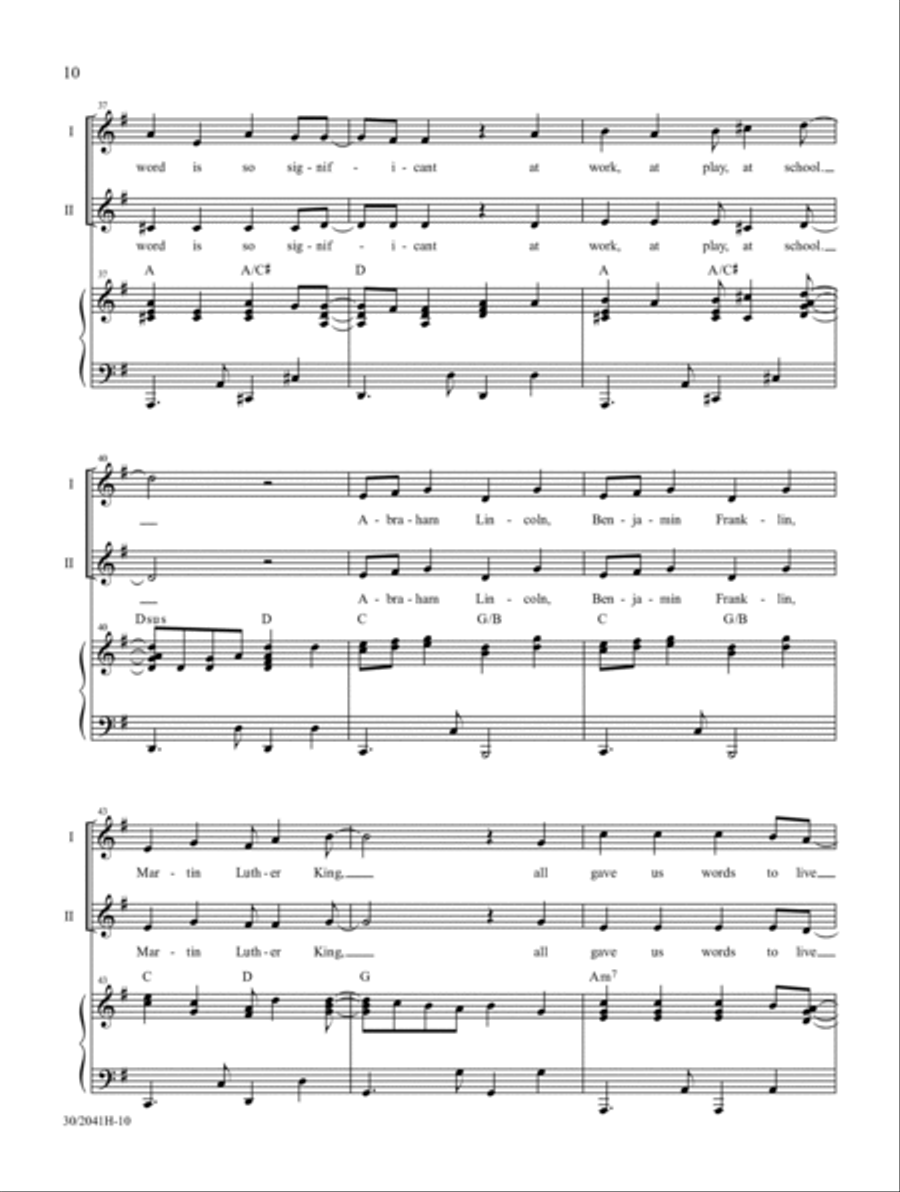 The Words We Live By The Words We Live By 2-Part scores gallery preview page 5