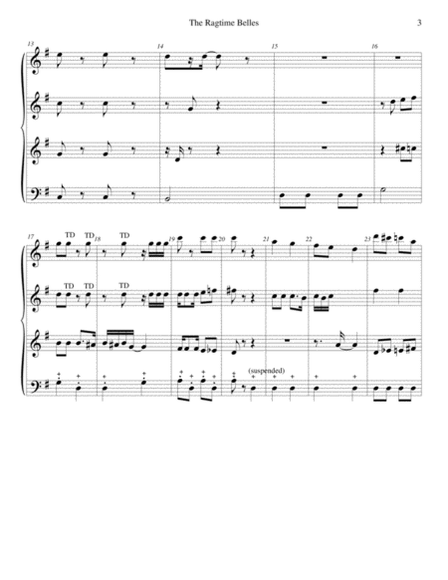 The Ragtime Belles - Handbell Quartet score
