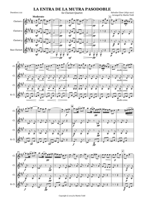 La Entra de la Mutra Pasodoble for Clarinet Quartet