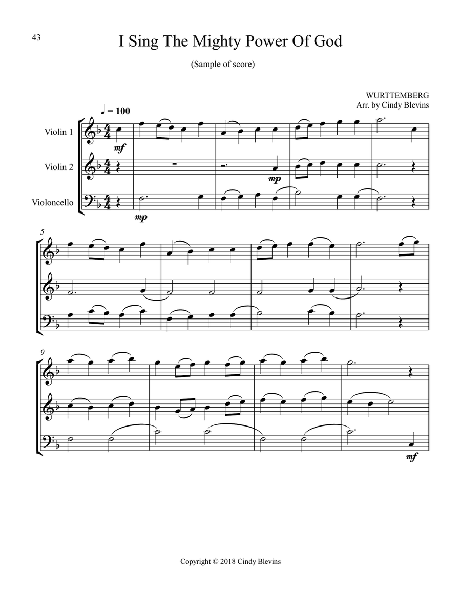 12 Favorite Hymns, Book 1, for Two Violins and Cello String Trio scores gallery preview page 4