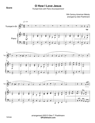 O HOW I LOVE JESUS - TRUMPET SOLO (Grade 3-) with Piano Accompaniment