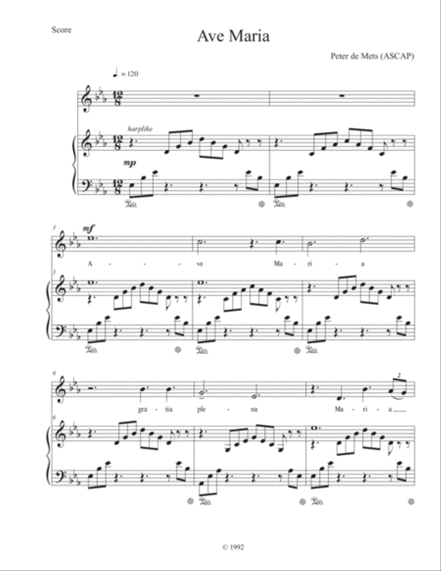 Ave Maria Voice scores gallery preview page 1