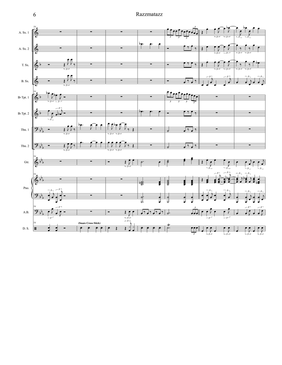 Razzmatazz (Razzle-Dazzle) (for Jazz Band) Jazz Ensemble scores gallery preview page 6