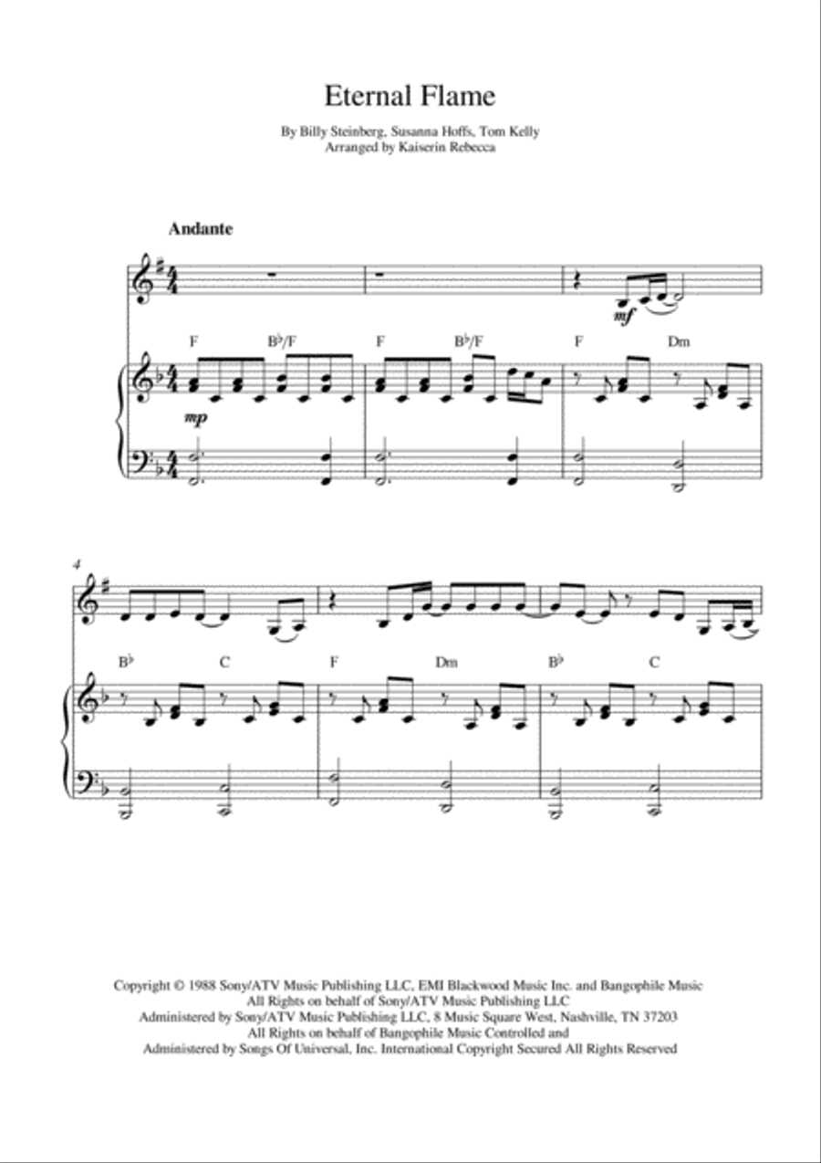 Eternal Flame Eternal Flame Trumpet Solo scores gallery preview page 1