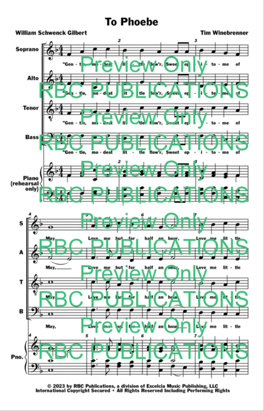 To Phoebe 4-Part scores gallery preview page 4