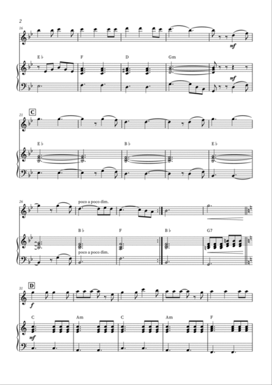 Hallelujah Flute Solo scores gallery preview page 2