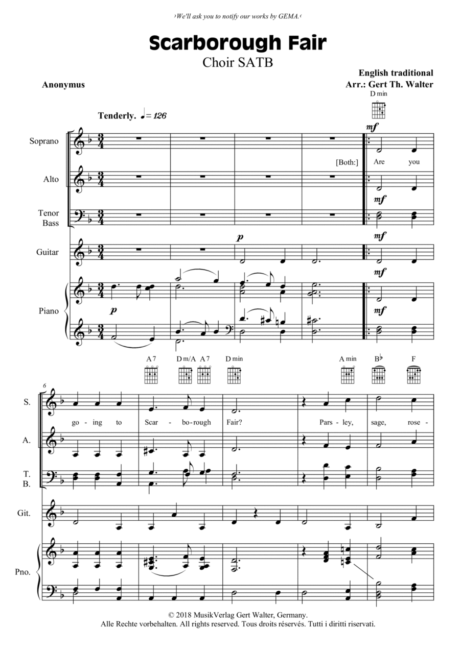 Scarborough Fair Scarborough Fair 4-Part scores gallery preview page 1