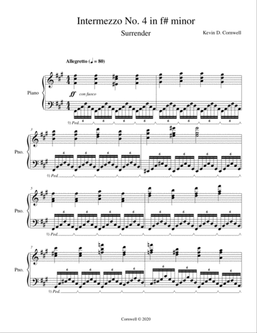Intermezzo No. 4, Op. 3 in f#-minor Piano Solo scores gallery preview page 1