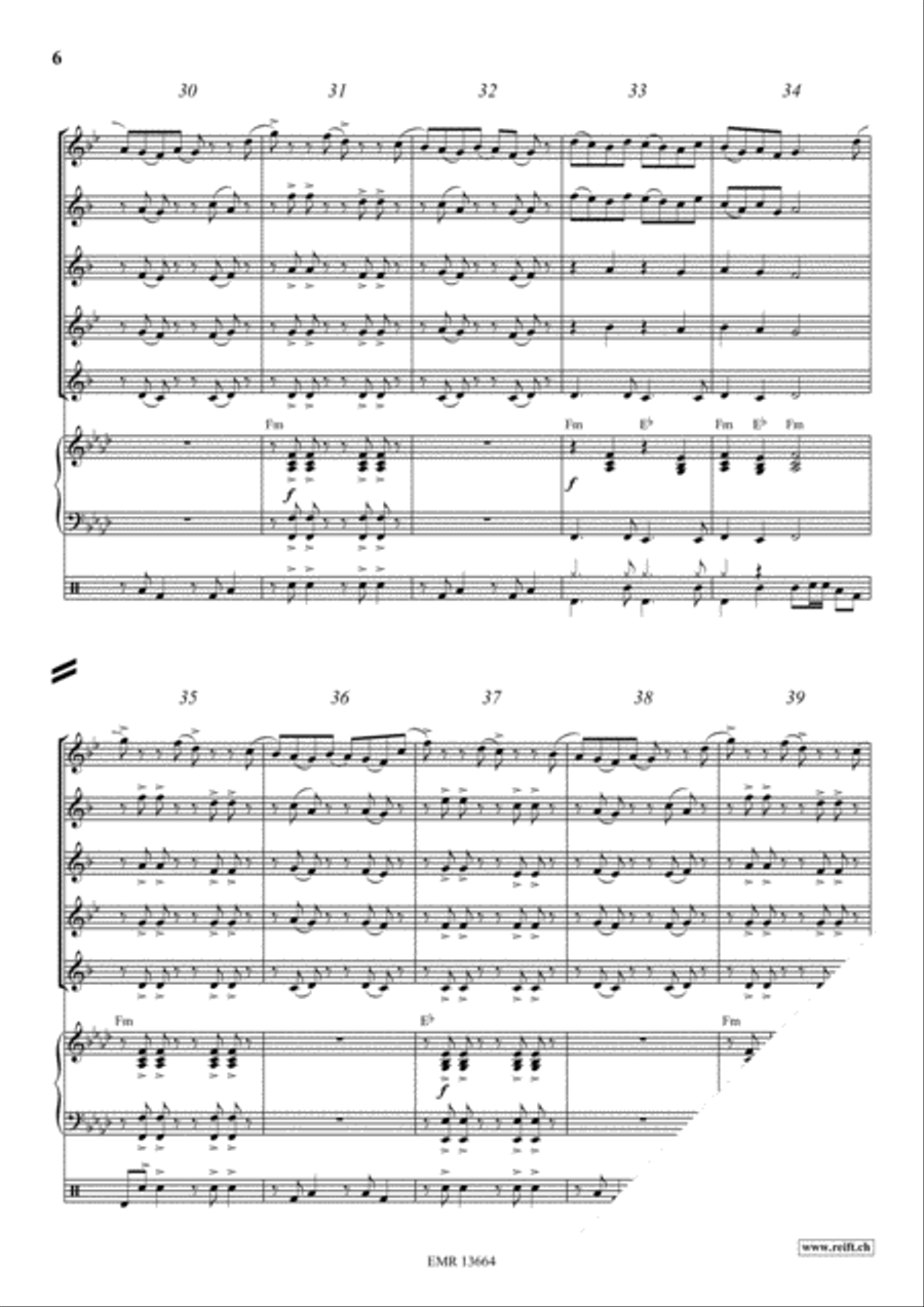 Inca Dance Saxophone Quintet scores gallery preview page 6