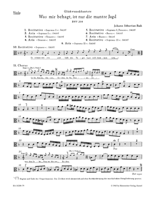 Was mir behagt, ist nur die muntre Jagd, BWV 208